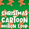 Christmas Cartoon Gingerbread Man Green Motion Loop 01