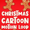 Christmas Cartoon Gingerbread Man Red Motion Loop 02