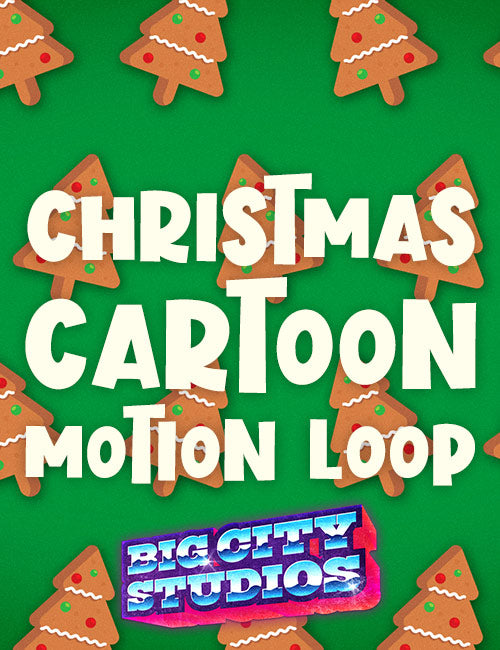 Christmas Cartoon Gingerbread Tree Green Motion Loop 01