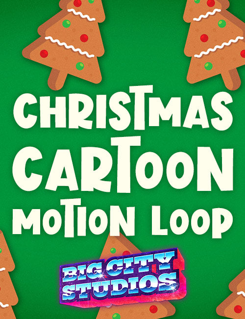 Christmas Cartoon Gingerbread Tree Green Motion Loop 02