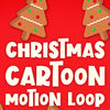 Christmas Cartoon Gingerbread Tree Red Motion Loop 02